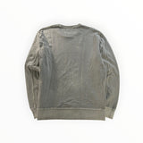 Secondstore C.P. Company garment-dyed grey cotton crewneck sweatshirt, back view showing ribbed hem and cuffs.