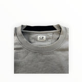 Secondstore C.P. Company grey cotton crew neck sweatshirt with ribbed collar and interior brand label detail