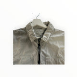 Secondstore C.P. Company light grey zip-up overshirt with a classic collar and branded zipper pull detail.