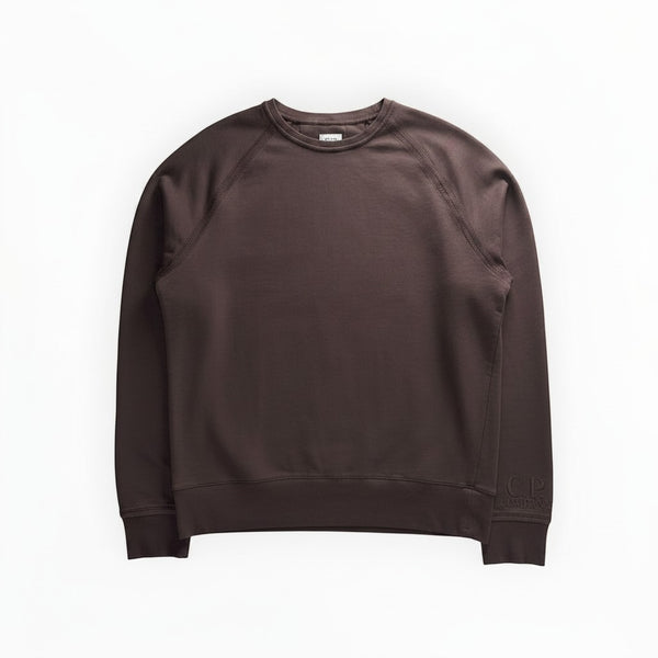 Secondstore C.P. Company mauve crewneck sweatshirt in premium cotton with raglan sleeves and tonal logo embroidery