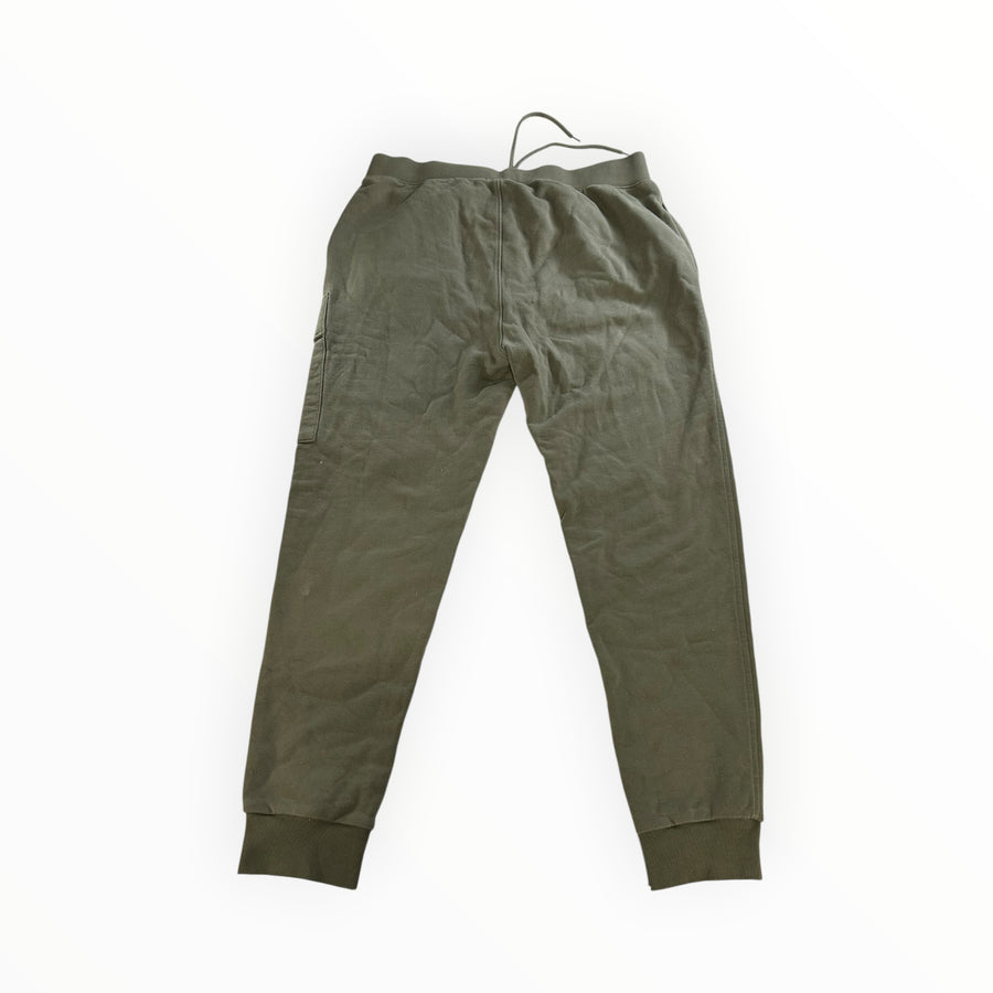 Pantalon cargo Secondstore C.P. COMPANY en coton vert olive avec taille élastique et chevilles resserrées