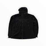 Veste noire Secondstore C.P. Company Pro-Tek à capuche avec fermeture zippée et détail de lentille sur la manche