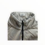Secondstore C.P. Company sage-grey cotton quarter-zip sweatshirt with high-neck collar and branded inner label