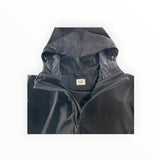 Secondstore C.P. Company black Shell-R hooded jacket with adjustable drawstring hood and interior brand label