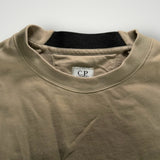 Col rond beige en coton de la marque Secondstore C.P. Company avec détail de col intérieur contrastant noir