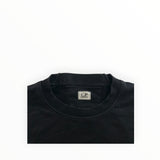 Sweat-shirt noir à col rond Secondstore C.P. Company en coton avec étiquette de marque cousue au niveau du col