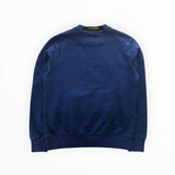 Vue arrière du sweat-shirt bleu Secondstore C.P. COMPANY en coton avec col rond et finitions en bords-côtes