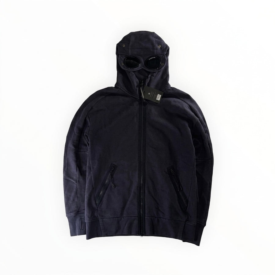 Sweat-shirt zippé bleu marine Secondstore C.P. Company en coton avec capuche signature et lunettes de protection