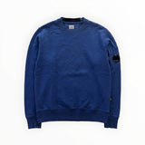 Sweat-shirt bleu Secondstore C.P. Company en coton avec col rond et poche zippée signature à lentille sur la manche
