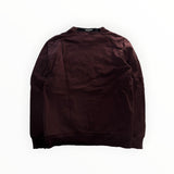 Vue arrière du sweat-shirt bordeaux Secondstore C.P. Company en coton avec logo contrastant au col
