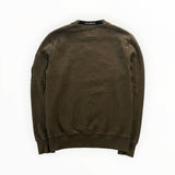 Vue arrière du sweat-shirt kaki Secondstore C.P. COMPANY en coton avec col rond et finitions côtelées