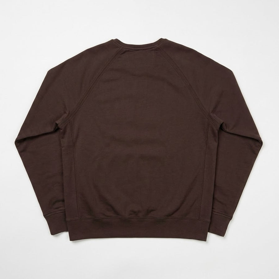 Sweat-shirt Secondstore C.P. Company marron à col rond en coton avec manches raglan et finitions côtelées