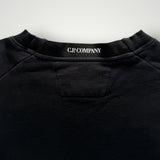 Sweat-shirt noir Secondstore C.P. Company en coton avec logo imprimé sur le col intérieur et finitions côtelées