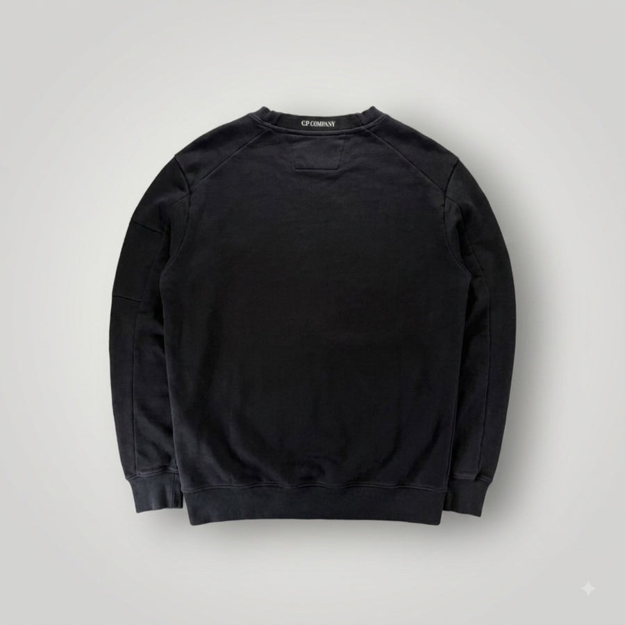 Sweat-shirt noir Secondstore C.P. COMPANY en coton avec col rond et logo discret au niveau de la nuque