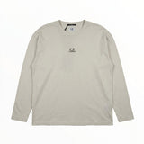 T-shirt à manches longues Secondstore C.P. Company beige en coton avec logo brodé sur la poitrine et coupe box fit