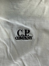 Logo brodé noir sur t-shirt beige en coton Secondstore C.P. Company