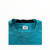 Secondstore C.P. Company teal cotton crewneck sweatshirt with ribbed collar and internal brand label