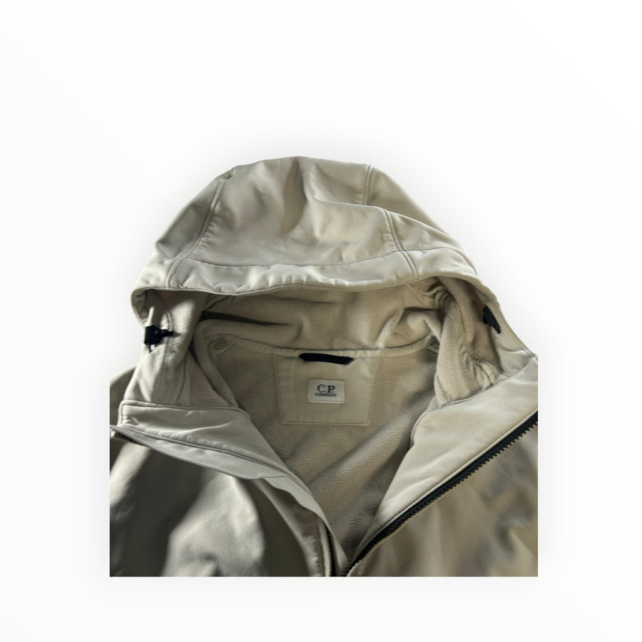 Veste à capuche beige Secondstore C.P. Company en tissu technique Shell-R avec doublure douce et fermeture zippée