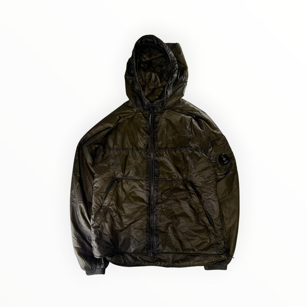 Veste à capuche Secondstore C.P. Company vert olive en tissu ripstop léger avec rembourrage Primaloft et logo manche