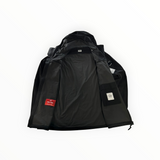 Veste zippée noire Secondstore C.P. Company Pro-Tek avec capuche, doublure technique et logo emblématique sur la manche