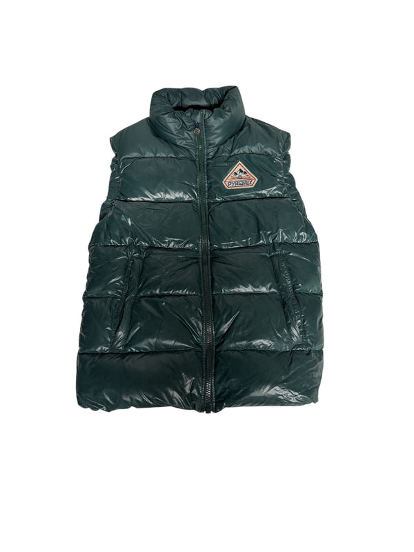 Doudoune sans manches Pyrenex verte vintage - face