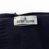 Écharpe en maille côtelée bleu marine Secondstore avec étiquette Stone Island Junior cousue