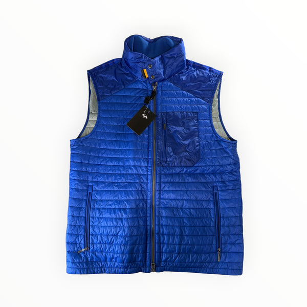 Gilet sans manches Secondstore Parajumpers bleu électrique matelassé avec fermeture éclair et poches zippées