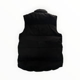 Vue arrière du gilet sans manches noir Secondstore Canada Goose, doudoune matelassée isolante pour l'hiver.