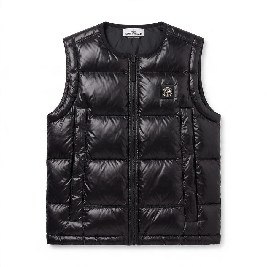 Gilet Stone Island sans manches noir brillant