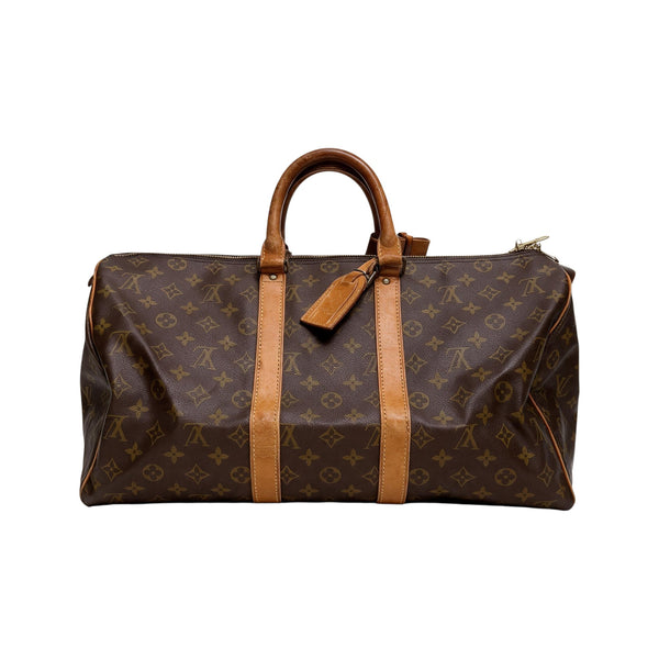 Sac de voyage Secondstore Louis Vuitton Keepall 45 en toile Monogram, vue de face