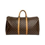 Sac de voyage Secondstore Louis Vuitton Keepall 55 en toile Monogram, vue de face