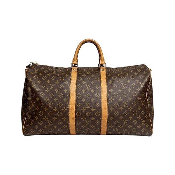 Sac de voyage Secondstore Louis Vuitton Keepall 55 en toile Monogram, vue de face