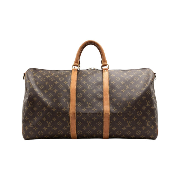 Sac de voyage Secondstore Louis Vuitton Keepall Bandoulière 55 en toile Monogram, vue arrière