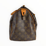 Sac à main Secondstore Louis Vuitton Speedy en toile Monogram marron avec garnitures en cuir et cadenas doré
