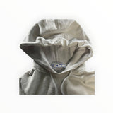 Secondstore Off-White cotton hooded sweatshirt in off-white with adjustable drawstring hood and interior brand label