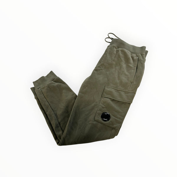 Pantalon cargo Secondstore C.P. Company en coton vert olive avec poche latérale emblématique et taille élastique