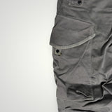 Pantalon cargo gris en coton Secondstore avec poche latérale spacieuse et bouton pression