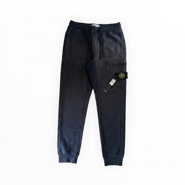 Pantalon de jogging noir Secondstore Stone Island en coton avec badge signature sur la poche latérale et cordon