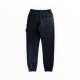 Pantalon de jogging noir Secondstore Stone Island en coton avec badge signature et poches latérales