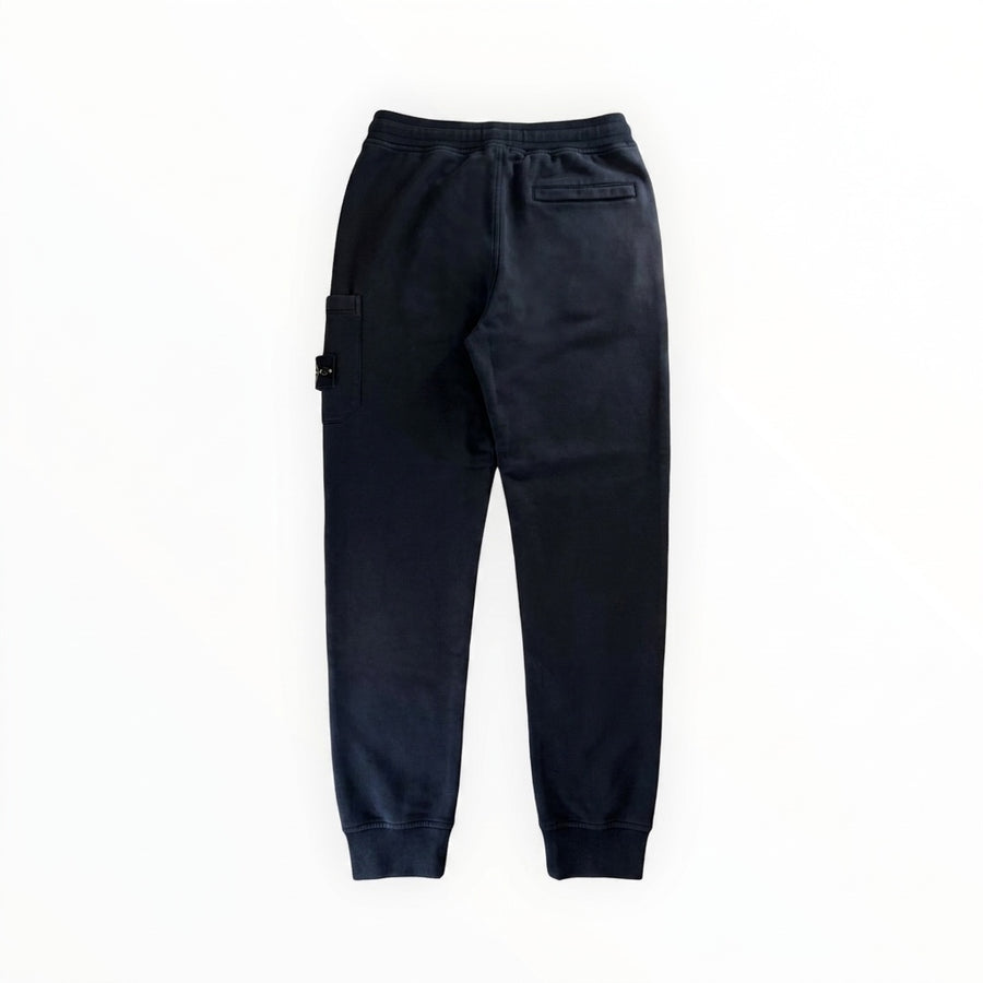 Pantalon de jogging noir Secondstore Stone Island en coton avec badge signature et poches latérales