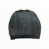 Secondstore Parajumpers charcoal grey crewneck sweatshirt in soft fleece with sleeve patch and ribbed trim details.