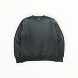 Secondstore PARAJUMPERS light grey crewneck sweatshirt in soft fleece with ribbed trim and signature sleeve patch