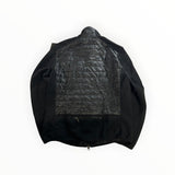 Secondstore black Parajumpers hybrid jacket featuring quilted nylon back panel and textured knit sleeves