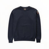 Sweat-shirt bleu marine Secondstore Parajumpers en coton avec écusson sur la manche et surpiqûres aux épaules