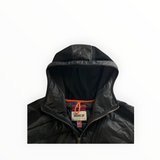 Secondstore veste hybride noire à capuche Parajumpers Warm Up avec détails matelassés et fermeture éclair