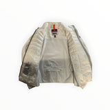 Secondstore white Parajumpers lightweight hybrid zip-up jacket with quilted front and soft fleece interior lining