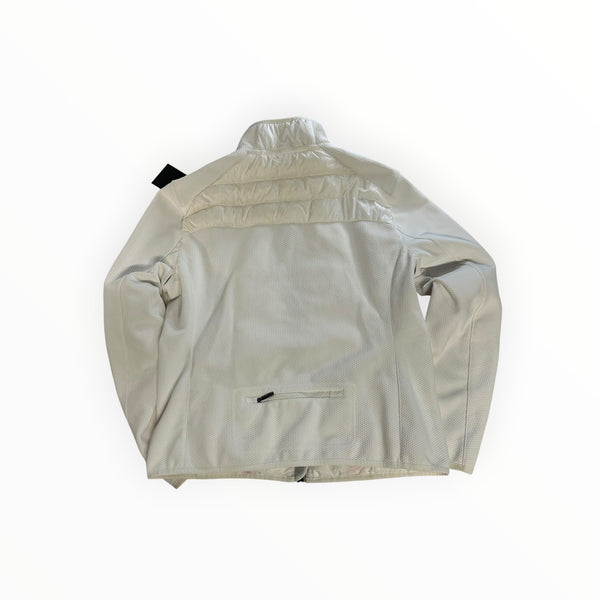 Secondstore white Parajumpers hybrid zip-up jacket with quilted back panel and textured breathable fabric
