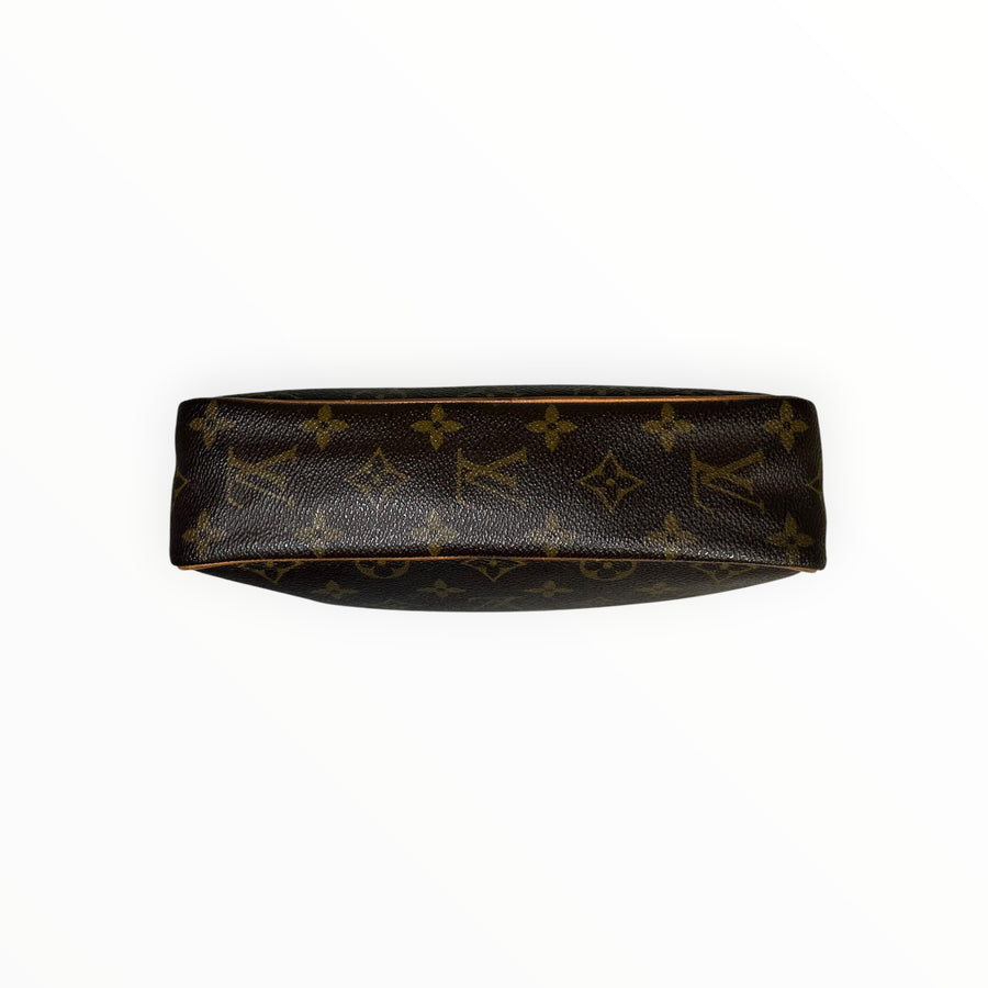 Pochette Secondstore Louis Vuitton en toile Monogram marron avec finitions en cuir de vachette naturel