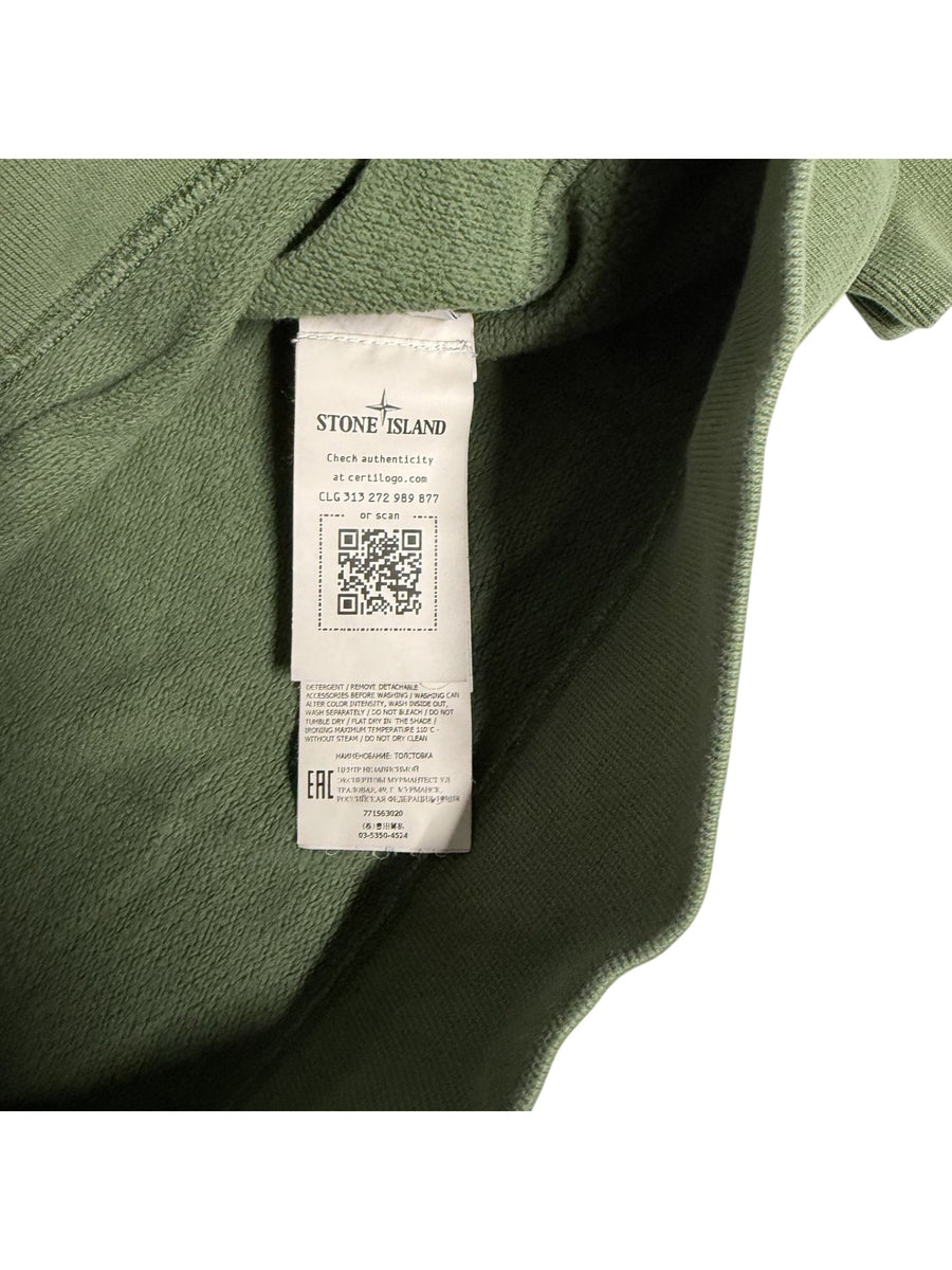 Pull Stone Island vert classique - étiquette Certilogo