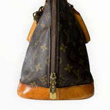 Sac à main Secondstore Louis Vuitton Alma en toile Monogram marron avec fermeture zippée dorée et cuir naturel